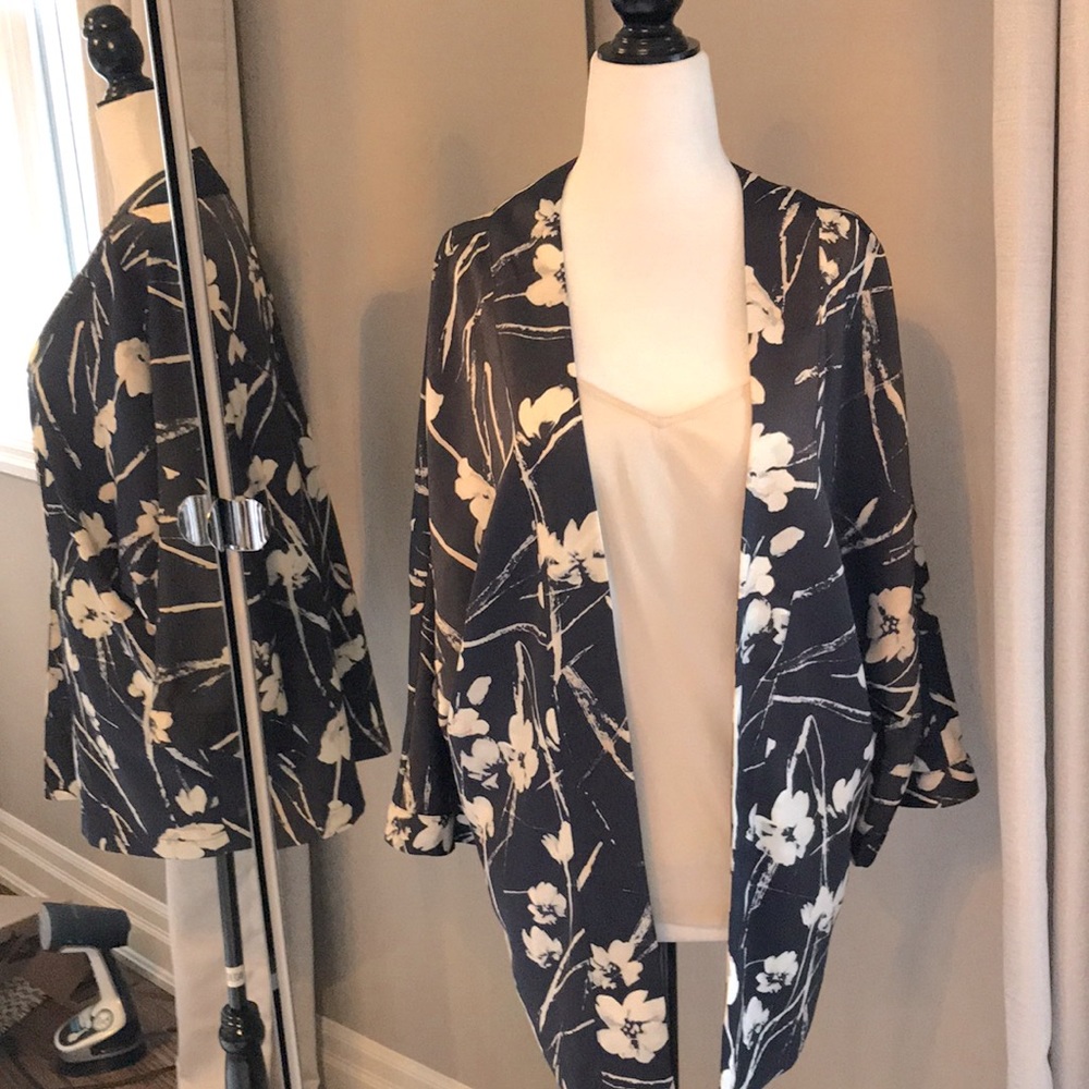 🌸Floral Satin Print Jacket - Picture 2 of 12